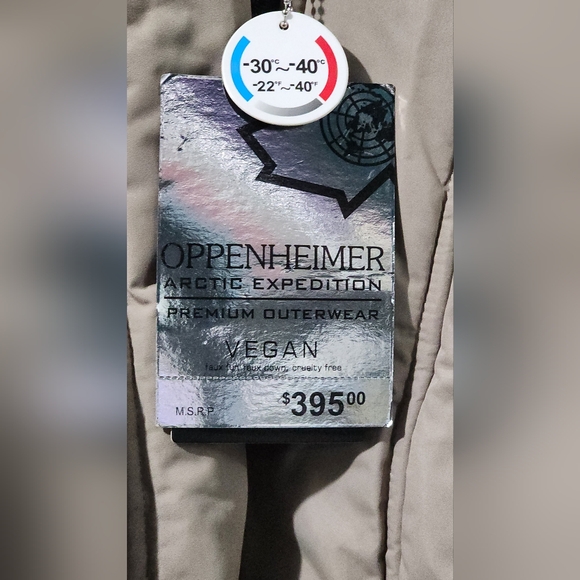 NWT Women's Beige Oppenheimer Winter Jacket with Faux Fur Hood size: L - Picture 2 of 9